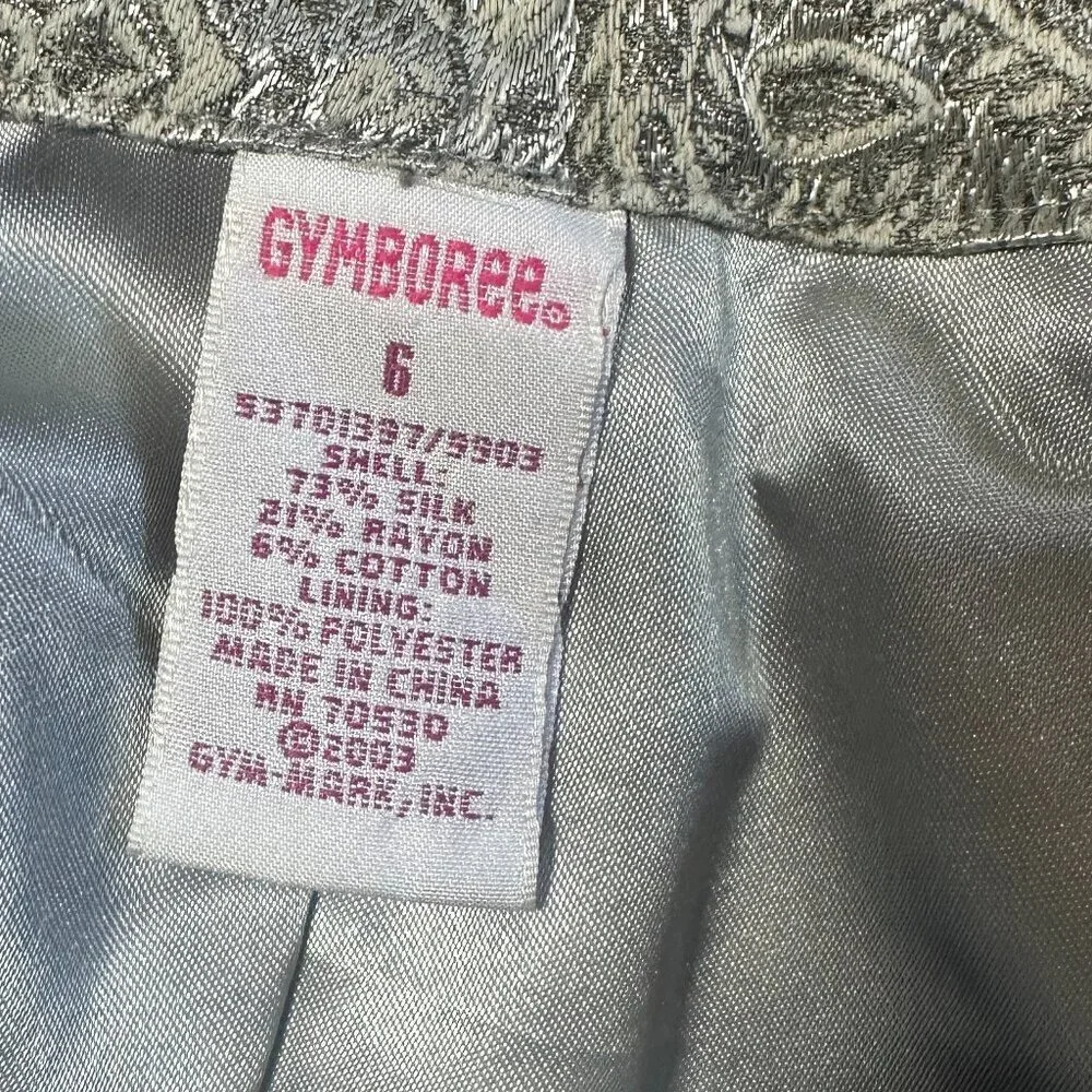 Vintage GYMBOREE Silver Paisley Skater Skirt Lined Size 6